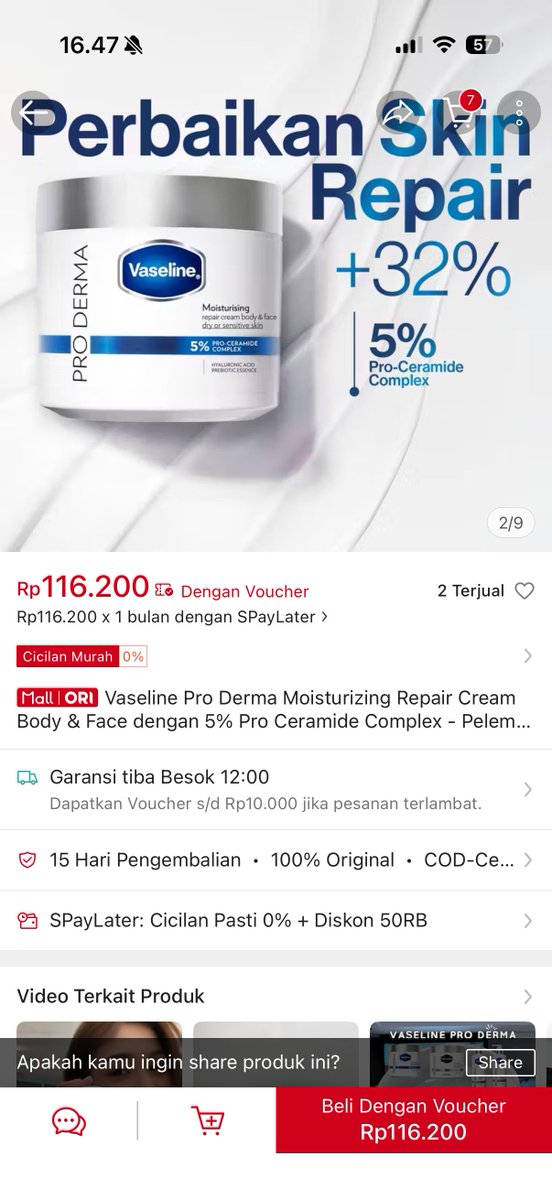 iwlookbook's tweet photo. Skin barrier lagi bermasalah? Coba cek Vaseline Pro Derma. Ada 5% Pro-Ceramide Complex yang bantu merawat kulit lebih optimal.  

 Beli disini: https://t.co/ITTVmgciB5 https://t.co/609kJGaxwu