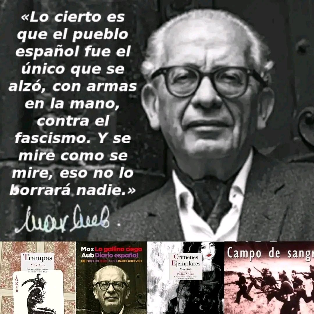 pepecampostruji's tweet photo. «“Estos que ves, españoles rotos…derrotados, medio muertos…son, no lo olvides, lo mejor del mundo…

!!No lo olvides nunca, hijo, no lo olvides!!” 

#TalDiaComoHoy #2deJunio nace
#MaxAub 
Escritor dlos campos d concentración y exilio

✔️NO AL OLVIDO #ComparteCultura #Memoria https://t.co/tsQEKsfVgZ