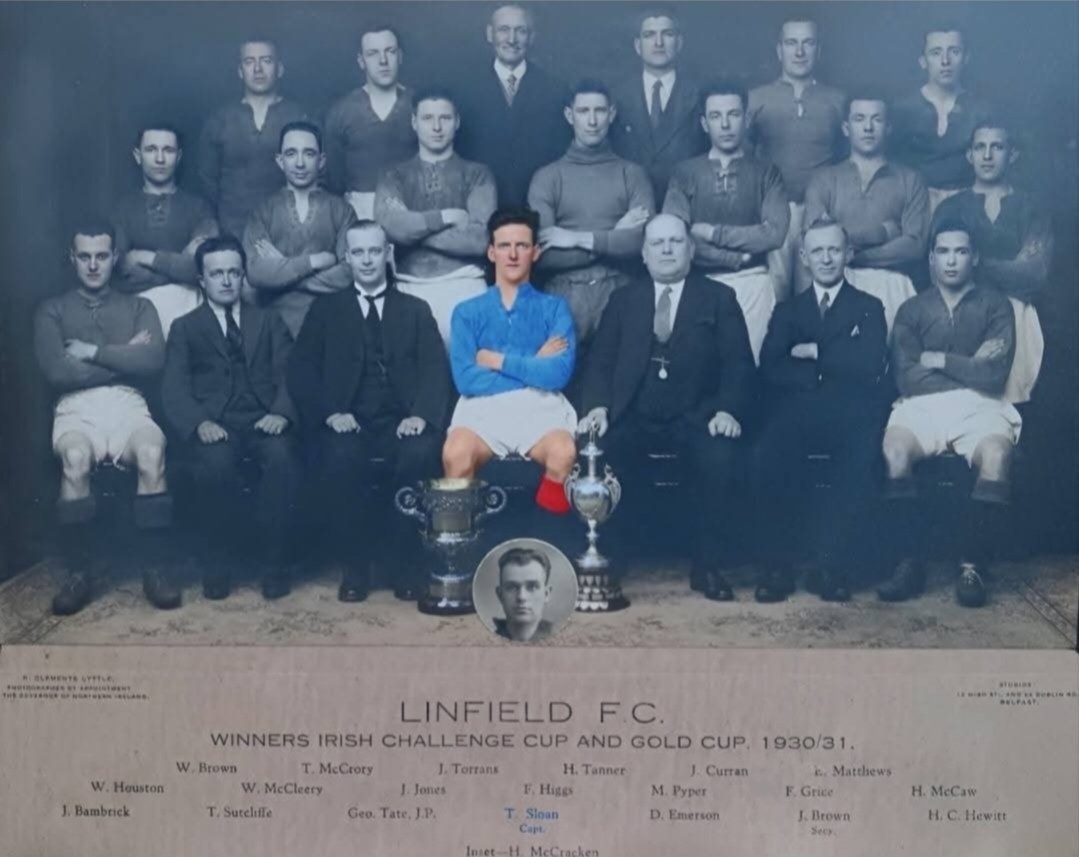 LinfieldGraves's tweet photo. Today we remember Tommy Sloan who passed away on 2nd June 1973.

Tommy captained Linfield from 1929-1932 winning numerous honours including the League &amp; Cup double in 1930.

At Cardiff City, Tommy won the 1927 FA Cup and was also an Irish International.   He played.... 1/2 https://t.co/rhLuqeoI1j