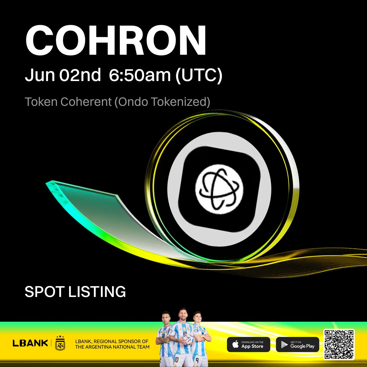 LBankUpdates's tweet photo. 🎉 New #listing

🌟 $COHRON (Token Coherent (Ondo Tokenized)) will be listed on LBank! @OndoFinance

Coherent, Inc. is a global leader in optical communications andlaser technologies, offering products including optical modules, photonic components, lasers, and semiconductor materials.

❤️ Details: https://t.co/7pUrAlaf3I
