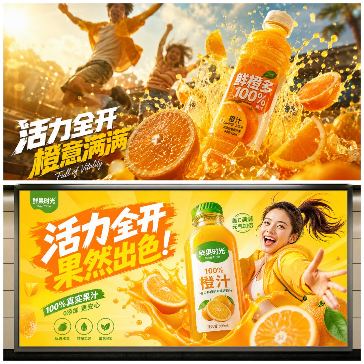 Cinematic Juice Drink Ad Style