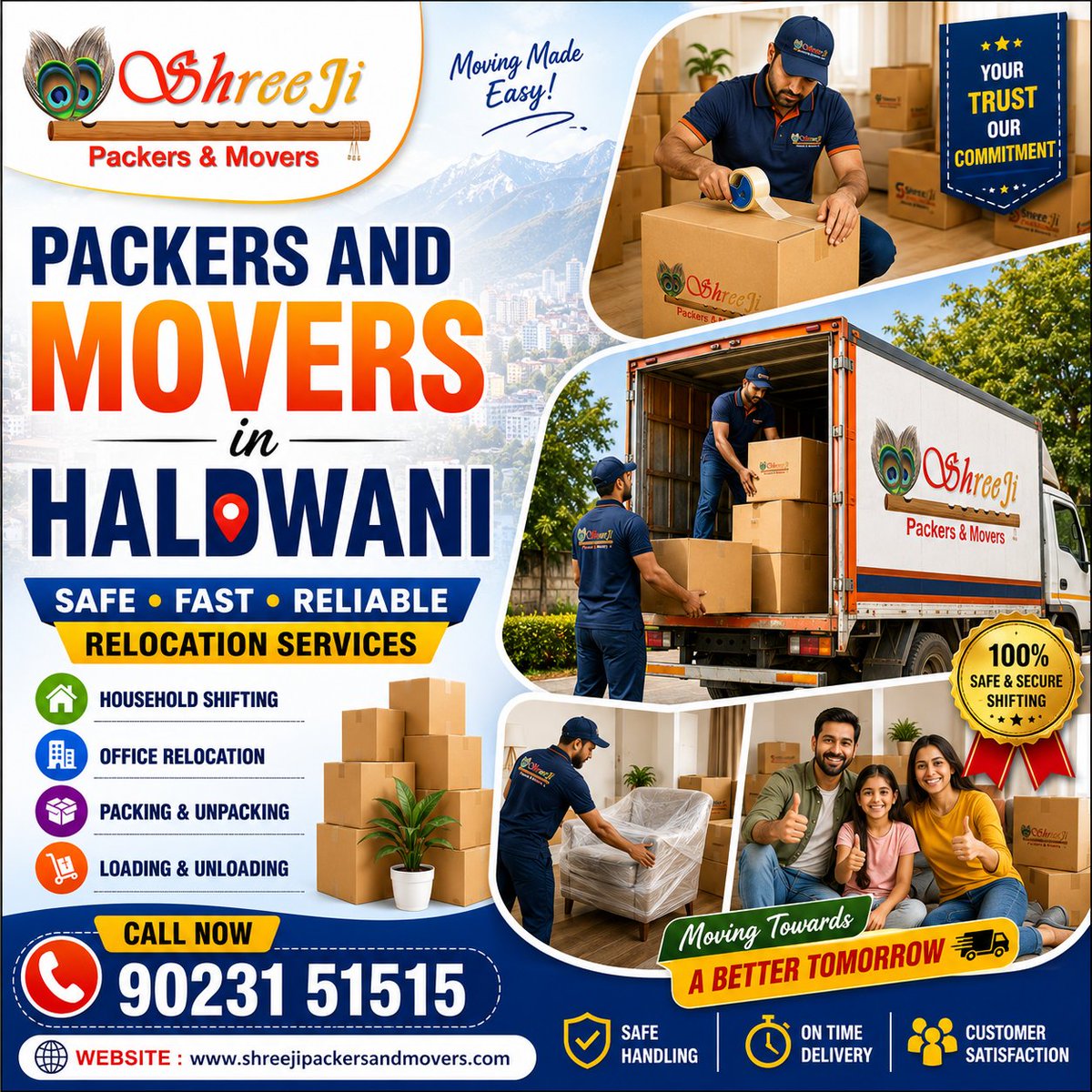 Shreejipackers's tweet photo. Safe, Fast &amp; Reliable Packers and Movers in Haldwani – Your trusted partner for hassle-free home and office relocation.

📞 Call Now: 90231 51515
🌐 Visit Us: https://t.co/8KRkCAp3P7

#PackersAndMovers #MoversAndPackers #Haldwani #HaldwaniCity #HomeShifting #OfficeRelocation https://t.co/565X5Majwo