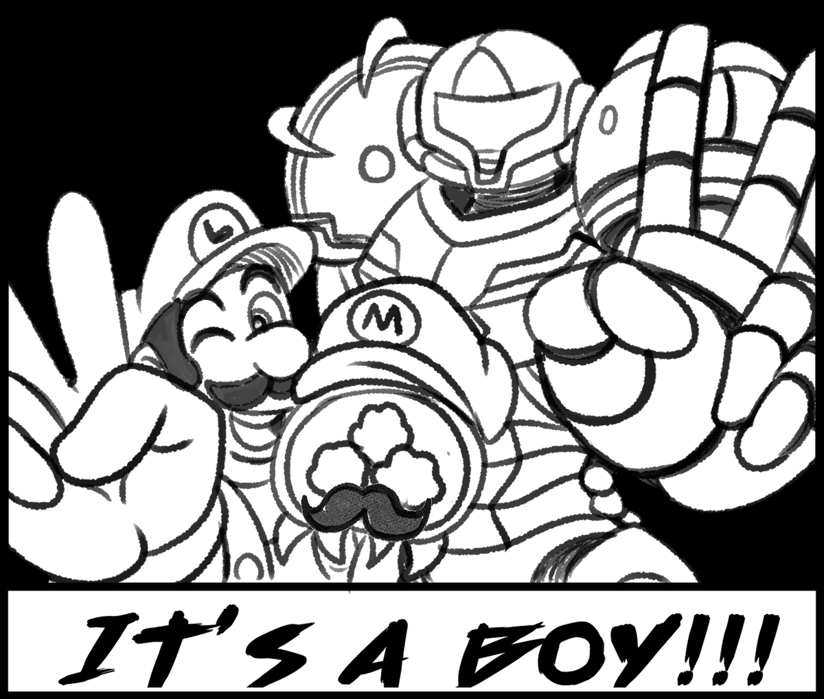 Raven07_NSFW's tweet photo. Luigi x Samus Bonus doodle https://t.co/rlba56UFG2