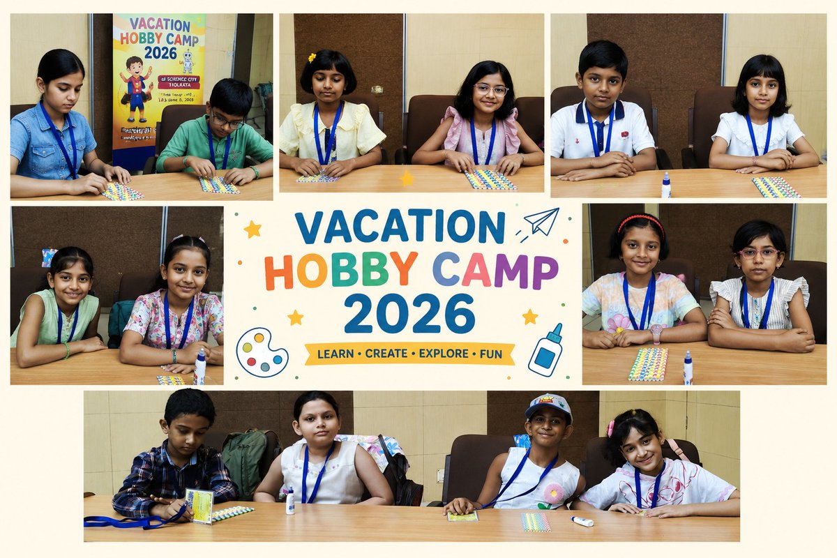 ScienceCityKol's tweet photo. π οΈπ¨ Students at the Make & Play Science Toy Camp at @ScienceCityKol, a unit of @ncsmgoi, @MinOfCultureGoI are creating science toys through exciting hands-on activities and fun-filled learning experiences. πβ¨
#ScienceToyCamp #MakeAndPlay #ScienceCityKolkata = #STEMLearning https://t.co/IGckPuA1ZY