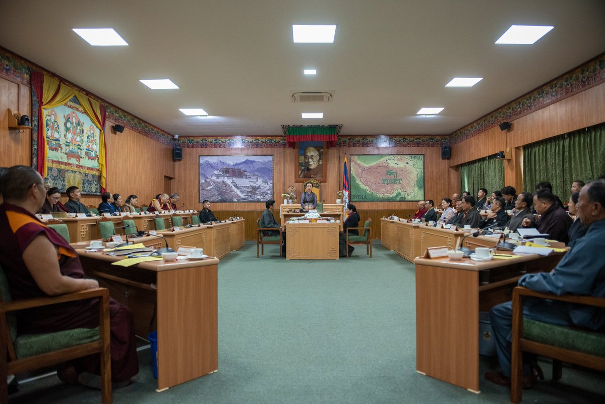 CTA_TibetdotNet's tweet photo. The 18th Tibetan Parliament-in-Exile (TPIE) convened its First Session today at the Parliament House, presided over by Speaker Dolma Tsering Teykhang and attended by Sikyong Penpa Tsering alongside fellow members of the 18th TPIE.

Photo Courtesy: Tenzin Jigme Taydeh | Central Tibetan Administration