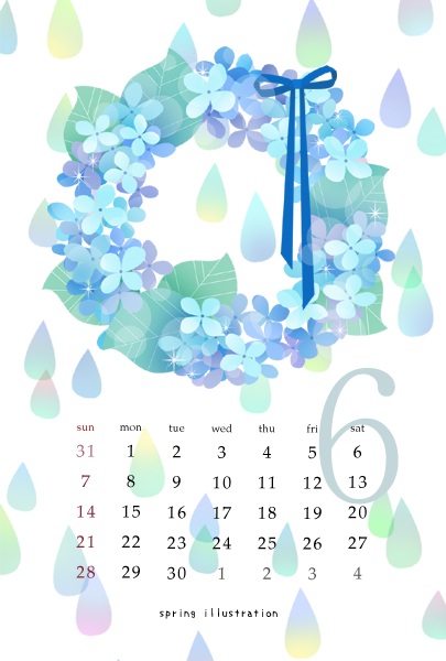 spring_ill's tweet photo. ブログ更新✨
紫陽花のリースのイラスト / ６月のカレンダーイラスト  https://t.co/FAbVDk89Xk https://t.co/nI1PZ8MElM