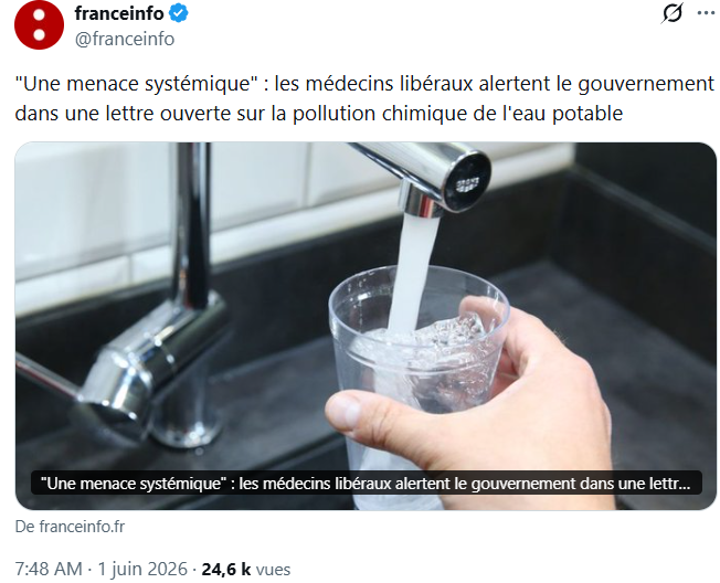Sonic_urticant's tweet photo. La désinformation en santé et environnement ne faiblit pas sur le service public audiovisuel.
PS : vous pouvez boire de l'eau du robinet. Ce sera même meilleur qu'en bouteille. Sauf rares cas pour femmes enceintes ou nourrissons, et principalement à cause du risque bactérien.
PS-bis : les URPS sont des élus syndicaux. Ils sont spécialistes de toxicologie et d'épidémiologie comme moi je suis danseur au Bolchoï. Apparemment ils ont décidé de nous refaire le coup tous les 6 mois.🔽