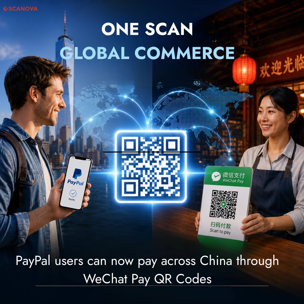 scanovatech's tweet photo. PayPal users can now pay across China using WeChat Pay QR Codes

The bigger shift?

QR behavior is becoming global behavior.

At Scanova, we help brands build dynamic QR experiences around that shift.

Source: https://t.co/qkCs9HbxuK

#Fintech #WeChatPay #PayPal #MobileMarketing https://t.co/PSxxz2562u