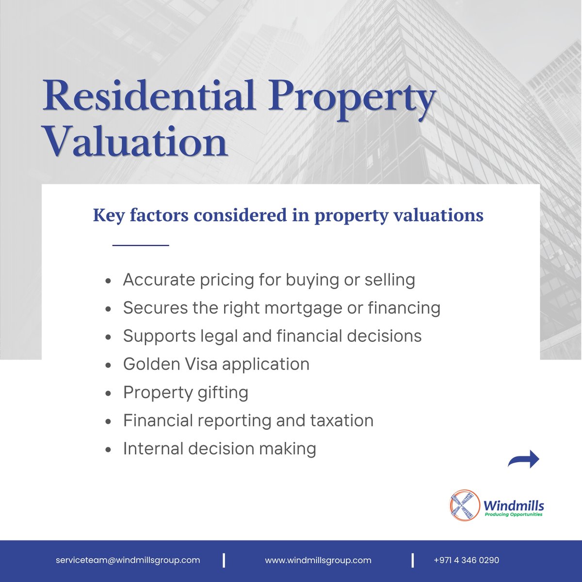 WindmillsGroup's tweet photo. Experience trusted and professional valuation solutions across Residential, Commercial, Portfolio, and Trading properties, delivering strategic insights to maximize your property's value and investment potential.

For service quotations:
serviceteam@windmillsgroup.com https://t.co/nPfLOF9BOH