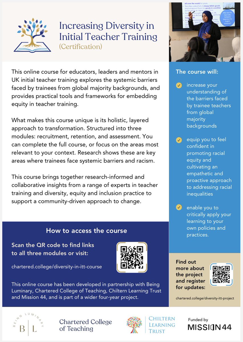 msybibi's tweet photo. Our @mission44 funded online course is now FREE and available for all. Read the reviews from the pilot! 

It’s research based, embeds examples of what works and asks you to pause and reflect but also take action. 

Choose the module that works for you. 
🔗https://t.co/VfHbo8vycG https://t.co/OfHtx6SGFw