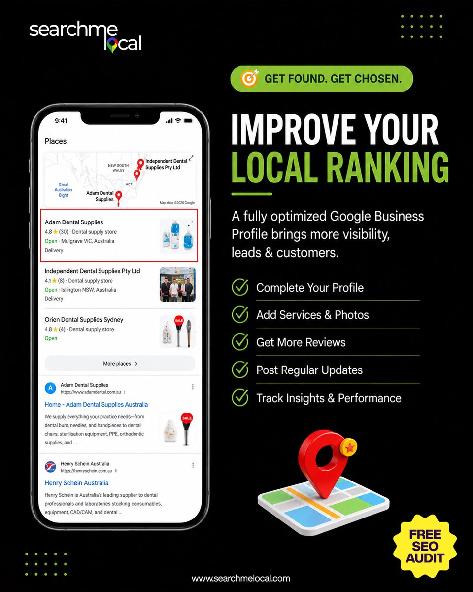 SearchMeLocal's tweet photo. 📍 Is your Google Business Profile helping you win local customers?

🚀 A fully optimized profile can boost visibility, calls, and Google Maps rankings.

🤝 Let's connect and discuss how your Google Business Profile can drive more local leads.

#LocalSEO #GoogleBusinessProfile https://t.co/b29KWhqG3x
