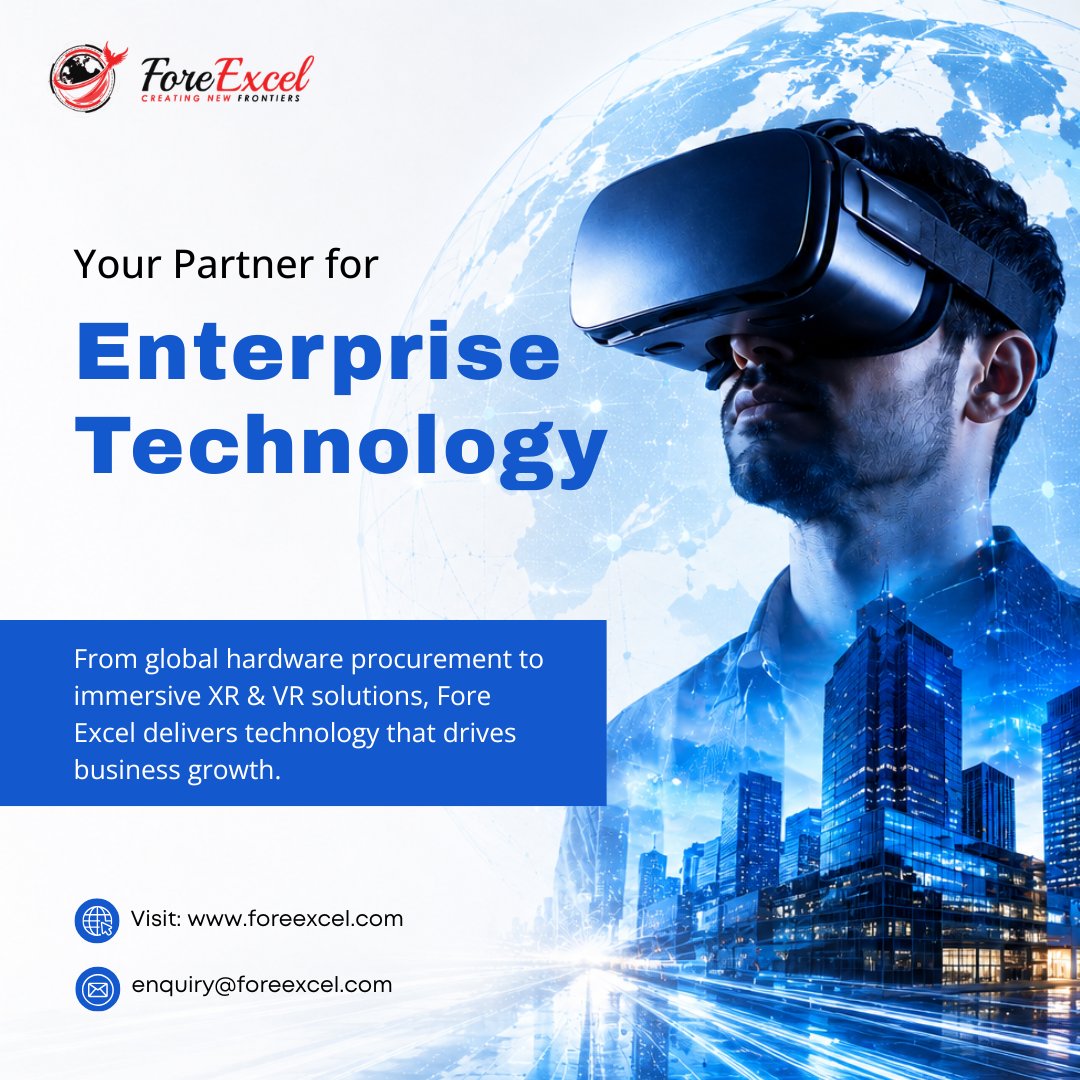 Fore_Excel's tweet photo. Scale your business with Fore Excel! Your global partner for enterprise tech, bulk procurement, and immersive XR/VR solutions.

Tech Consultation 
Global Procurement 
Seamless Deployment 
Dedicated Support

#BusinessSolutions #mixedreality #TechnologyPartner #Innovation https://t.co/G2CxHILlV4