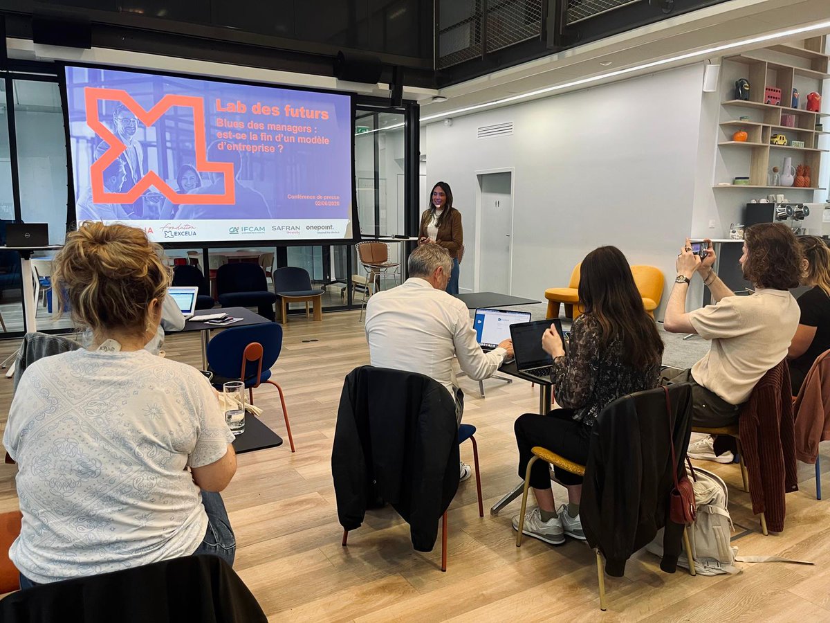 ExceliaGroup's tweet photo. 1 - [#CONFERENCE] Démarrage de notre conférence de presse chez @onepoint Les Sablons à #Paris.
Ce matin, #Excelia dévoile les résultats de l'étude nationale du Lab des Futurs consacrée à la fonction managériale. Un éclairage inédit sur les #transformations qui redessinent le rôle des #managers.
#LabDesFuturs