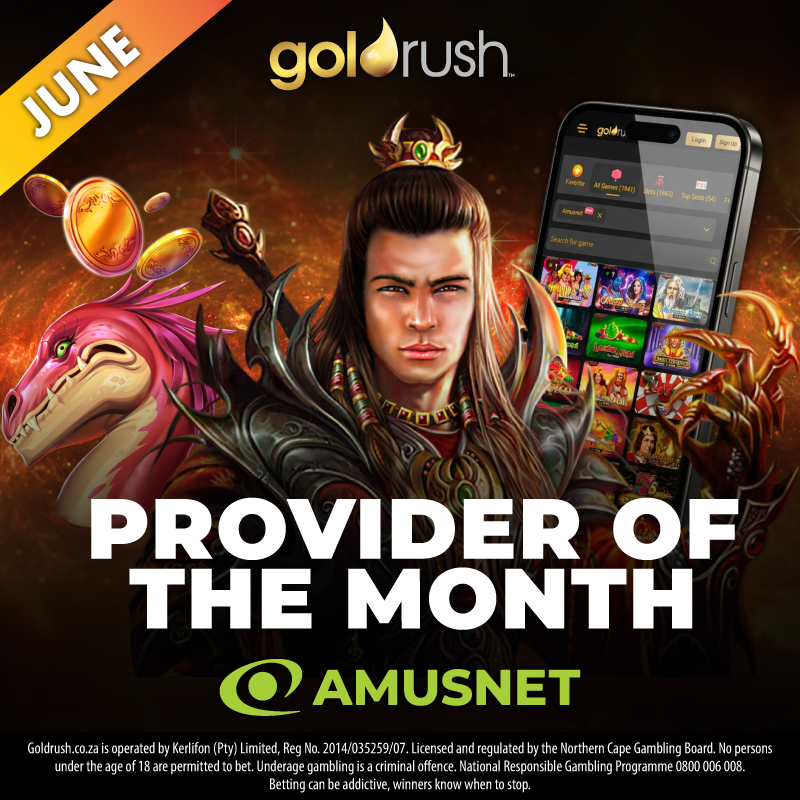GoldrushSA's tweet photo. Provider of the Month Alert! 

Goldrush has just launched a new partnership with Cape Town-based provider Amusnet, who is our provider of the month!

Find out more about this partnership, which will see numerous new slot and casino games available for Goldrush at  https://t.co/jpQrcSgps5

#Goldrush #Amusnet #NewProvider #ProviderOfTheMonth
