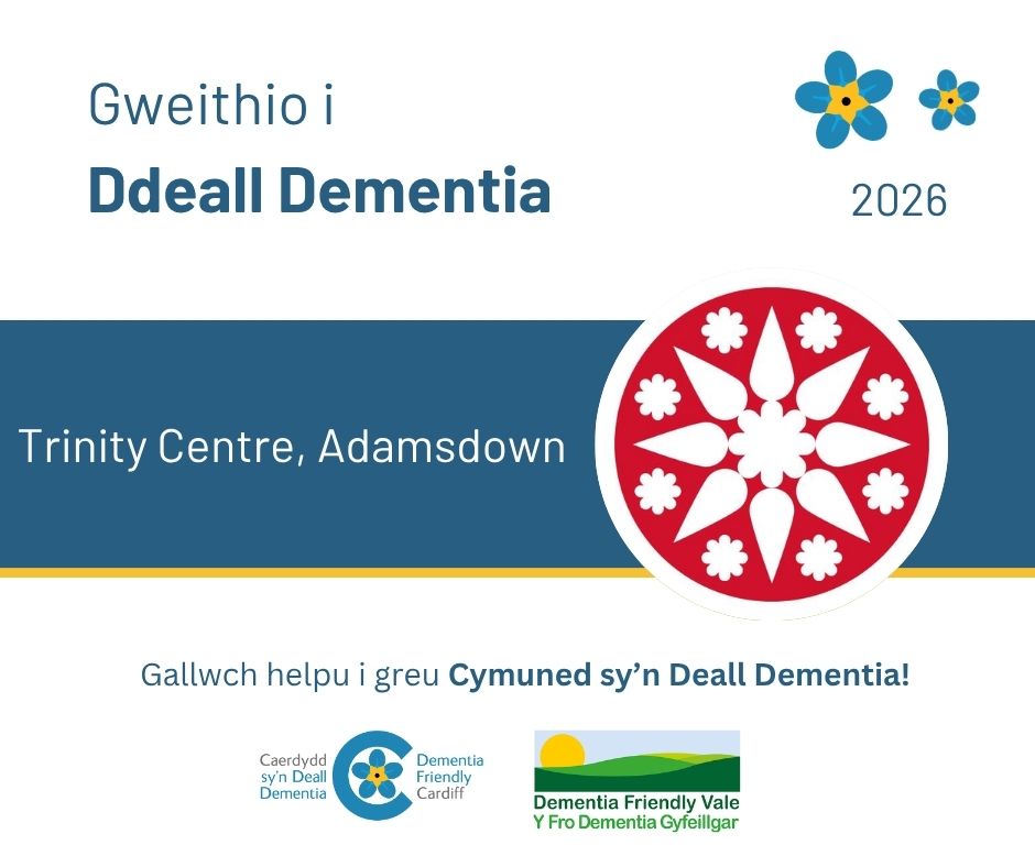 AgeFriendlyCDF's tweet photo. Mae Trinity Centre wedi dod yn Fusnes sy'n Deall Dementia! Maen nhw'n ymdrechu i fod yn lle croesawgar i bobl sy'n byw gyda dementia. Dysgwch fwy yn https://t.co/4qdR3CXOhd https://t.co/vL0G6JG4Lu