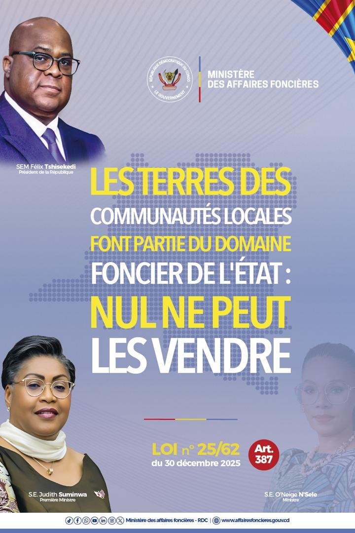 jdmaxtor's tweet photo. #RDC #Réforme_foncière
Focus sur l'article 387 de la loi N°25/062 du 30 décembre 2025.
@AngeAloki @LukekaKalume243 @AlbertTshiaba @rdc_onu https://t.co/3V5fEp5yqC