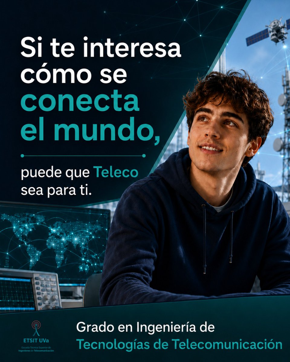 ETSIT_UVa's tweet photo. Después de #PAU es normal no tenerlo claro.
Redes y comunicaciones, fibra, 5G, GPS y satélites, imagen y sonido, vehículo conectado, sensores e IoT, electrónica, chips, cloud computing o edge computing, Si quieres conocer mejor nuestro grado
https://t.co/GN9jCMw2lH https://t.co/PfivtYw5pO