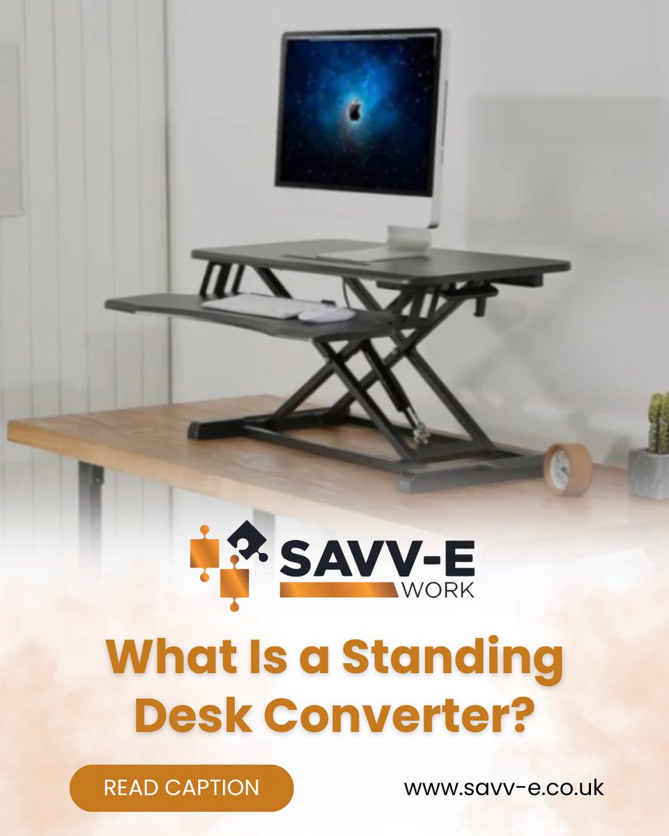 savvework's tweet photo. Not ready to part with your favourite traditional desk? 🧐

A standing desk converter (or desk riser) is the perfect "middle ground" for your home office.

🔗 https://t.co/LaKjHS2gd0 

#savvework #standingdesk #workfromhome #ergonomictips #officehacks https://t.co/hYBTmymXAF