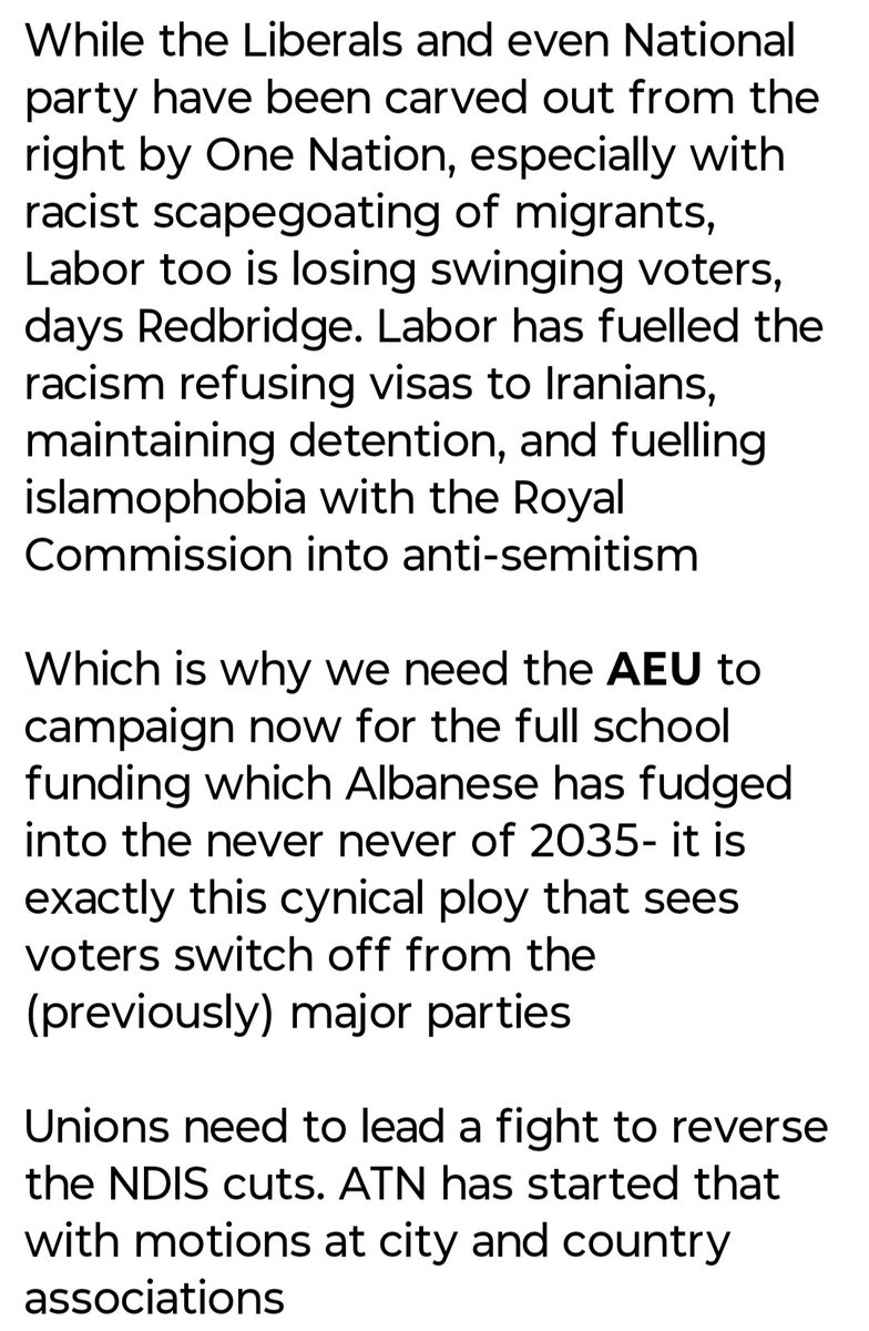 ATN_NSW's tweet photo. With One Nation in front of Labor (Redbridge poll) we need @AEUfederal to fight for school funding NOW,not 2035

https://t.co/kTluSImDok https://t.co/cVM5c69KhD