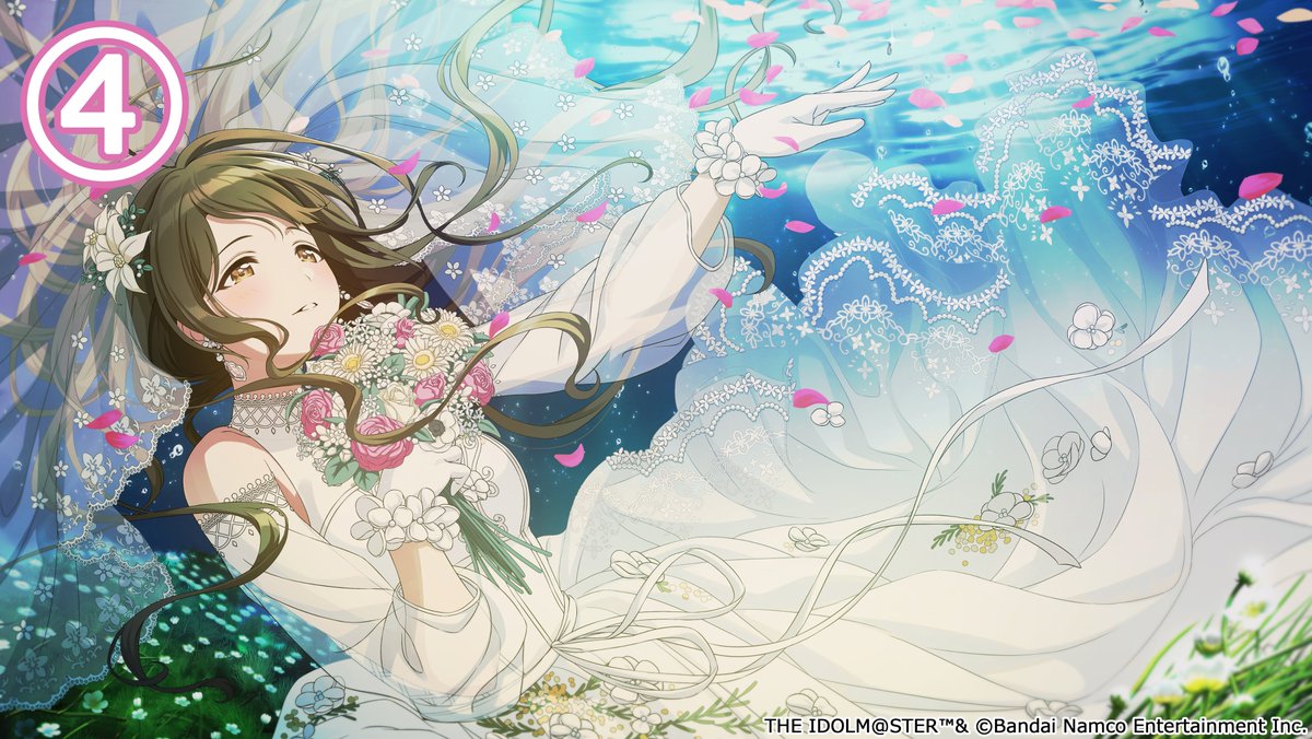 imassc_official's tweet photo. ブライダル業界からオファーがあったら、
どの結婚式スタイルにしますか～？

①チャペルウエディング
②和婚
③ガーデンウエディング
④水中ウエディング

#シャニマス https://t.co/6gRJgUAavh