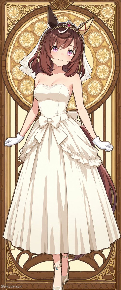 AKIONICS's tweet photo. 1%を100%に変える幼なじみ力‼️
スペ勝負服と花嫁ドレスのブエナちゃん https://t.co/TrCCXvqlVj