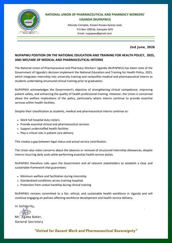 NUPAPWU's tweet photo. Quality training shouldn't come at the expense of welfare.

NUPAPWU calls for a fair and sustainable framework that protects the welfare of medical and pharmaceutical interns who continue to contribute to healthcare service delivery while undergoing clinical training.
#DecentWork https://t.co/gvaAqvFYqh