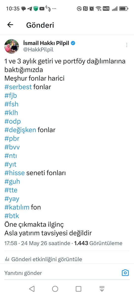HakkPilpil's tweet photo. Takip ettiğimiz yol güzel gidiyor
Yaklaşık 10 gün önce dikkat çektiğimiz
#fon gurupları
#guh  %9.70
#yay   %8.62
#bvv   %6.10
#btk   %6.73
#tte    %3.80
#yıt    %3.95
#odp  %4.22
#fsh   %2.10
#fjb   %2.87
#klh   %1.50
Getiri vermiştir aynı yolda yürümeye devam edeceğiz
#tly, #sbh, #klh