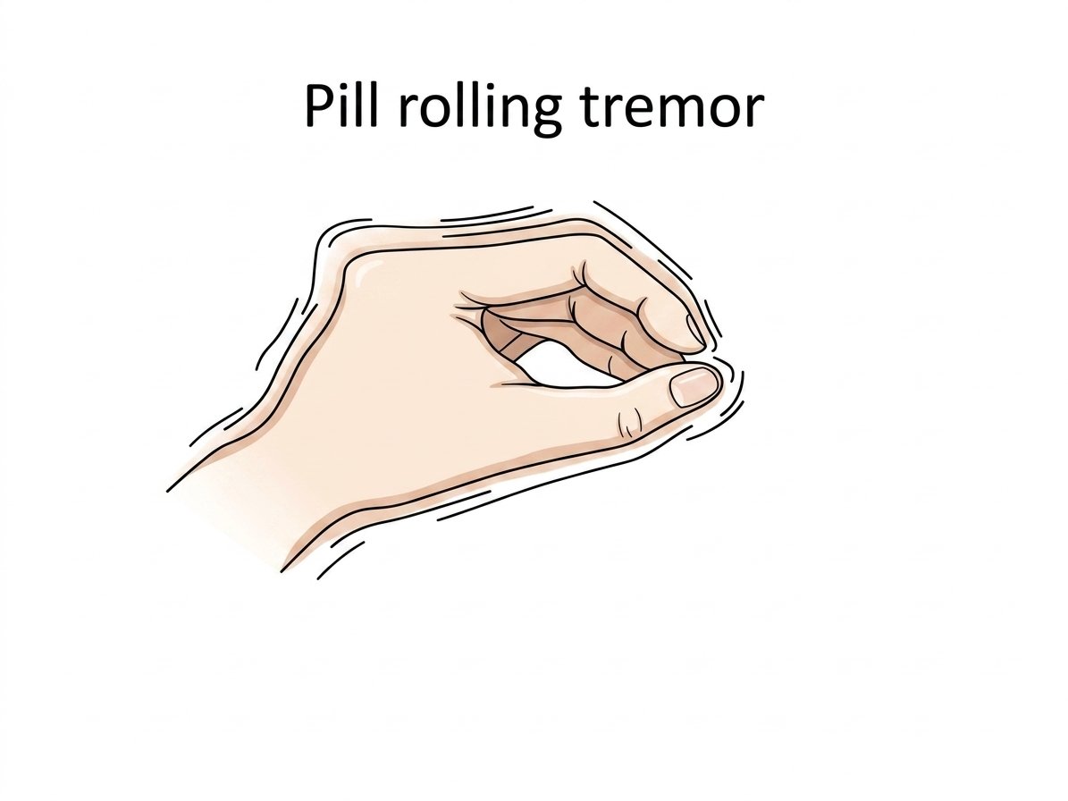 kh505043's tweet photo. The “pill-rolling” tremor, cogwheel rigidity, and bradykinesia are hallmark features of which disorder?

A) Huntington’s disease
B) Wilson’s disease
C) Parkinson’s disease
D) Essential tremor https://t.co/JXyfrLDhD8