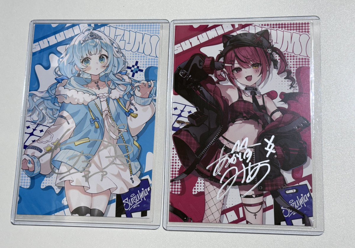 ずすみあのサイン入りポストカード届いた #赤彩みあ #七乃羽すず