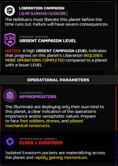 DemocraticStats's tweet photo. ⚠️🌀ALERT - EXOSTORMS ON HYDROBIUS - URGENT LIBERATION ORDER ISSUED🌀⚠️

While Helldivers efforts are focused on the bot front, the Illuminates are trying to expand 'The Void' once more, building Exospires on te Hydrobius system.

The Hydrobius system is at critical risk of falling to the strange region of space.

Due to the current Major Order centered around the Magma Worlds, the Helldivers must make a decision, save Hydrobius or the Magma Worlds.

Galaxy's destiny depends on you Helldiver, what will you choose?