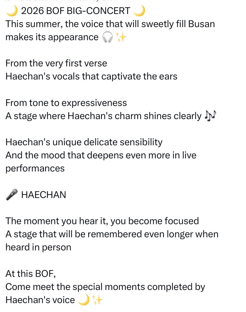 sunhaefs's tweet photo. OMG THE WAY THEY DESCRIBED HIM 🥹🩷

BOF highlights Haechan’s vocals, unique tone, expressive delivery, and the emotional atmosphere he creates on stage, especially through his live performances.

#해찬 #HAECHAN https://t.co/GuPdCMzOIh