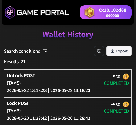 MetahorsePocket's tweet photo. Wallet History can now be downloaded in CSV format.
This update makes it easier for players to track and manage their transaction history within the Game Portal ecosystem.
More usability improvements are on the way.
#SECONDWAVE #VeggieVelocity #LapRush https://t.co/tCFuGHWYHh