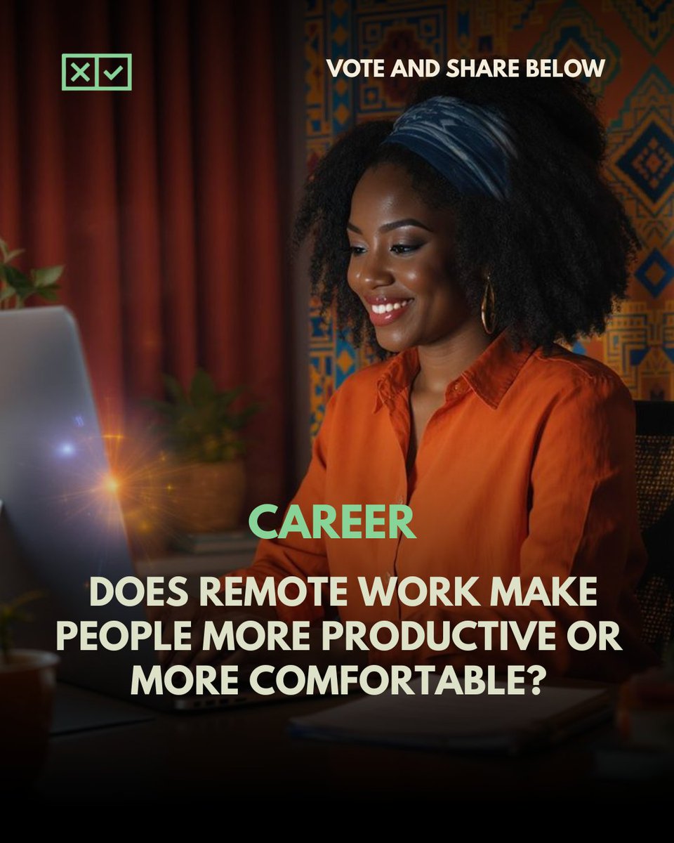 SettleMatter's tweet photo. Remote work sounds sweet…

Until NEPA strikes, network starts misbehaving and distractions enter 😭

But some people swear they’re far more productive at home 👀

So what’s the truth? 👇🏽 https://t.co/3ik4QzH5pa