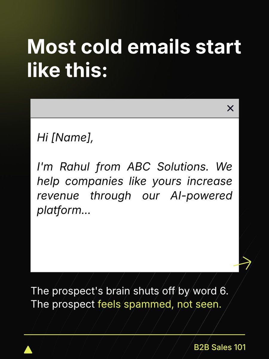leadrealizer's tweet photo. Your cold email isn't cold. It's just bad. 👀
Swipe for the 3 hook types that actually get replies- with real examples you can steal today. Save these cold mailing tips👇

Follow @leadrealizer.

#fyp #salestips #b2b #sales #crm #CRMAI https://t.co/Tvi2JKZGzs