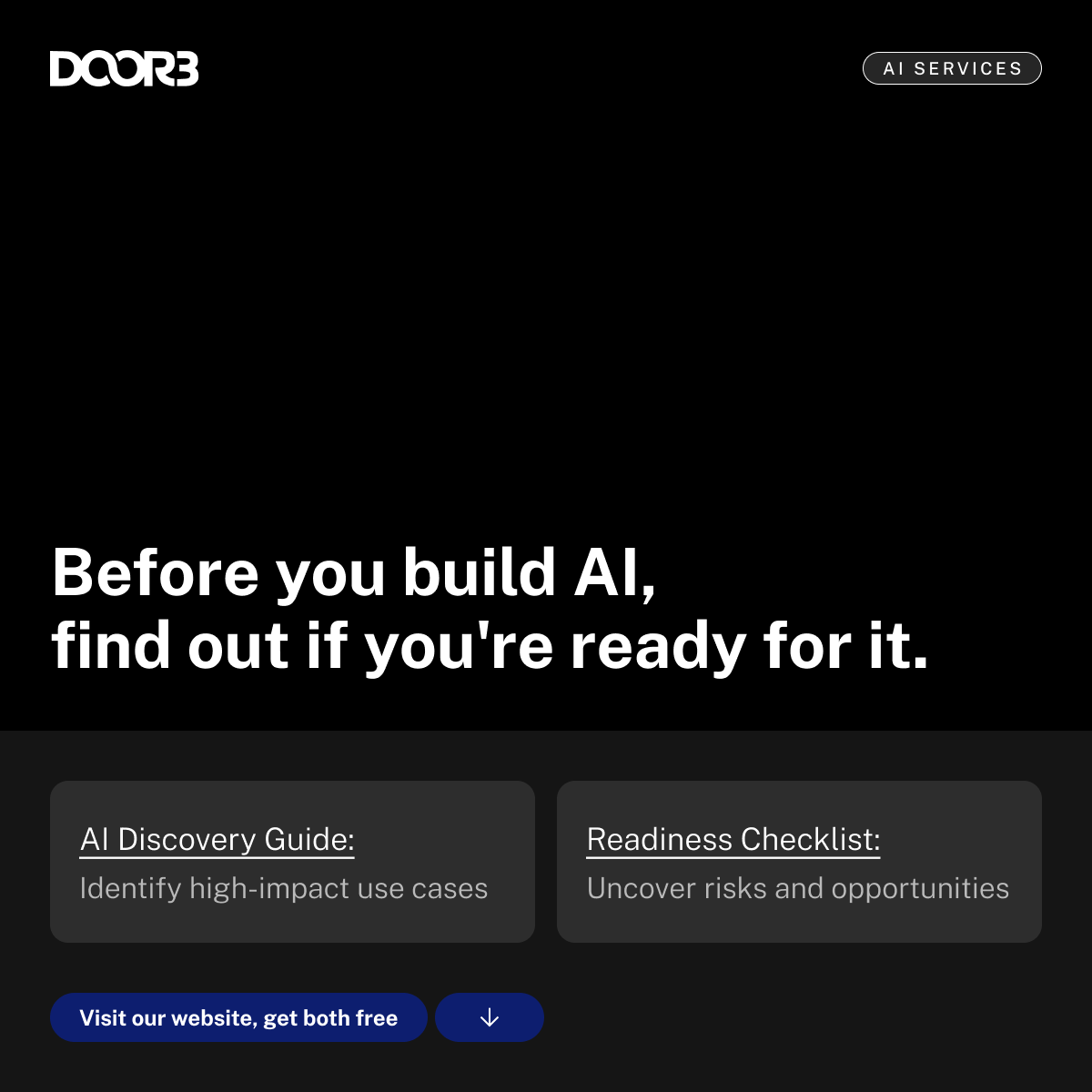 DOOR3's tweet photo. Before you build AI, find out if you're ready for it.

We put together two free resources to help: 

→ AI Discovery Guide: evaluate readiness, identify high-impact use cases, and build a strategic roadmap 
→ AI Readiness Checklist: assess your capabilities, spot opportunities, and uncover risks before you commit

Both free. Both practical. No fluff.
https://t.co/JUViROkeDl

#AI #AIReadiness #AIStrategy #EnterpriseAI #DOOR3