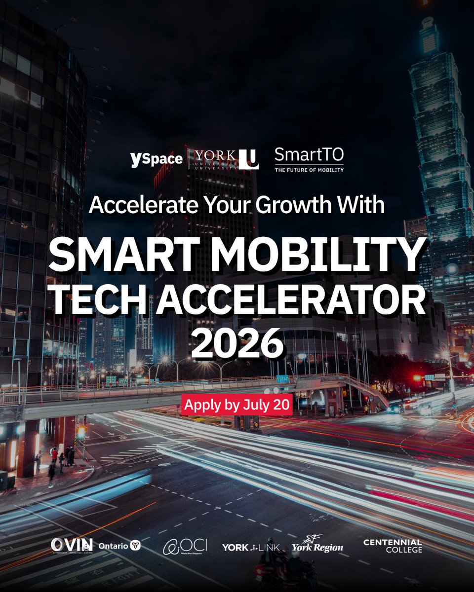 YSpaceYU's tweet photo. Smart Mobility Tech Accelerator applications are OPEN 🚀

Building in mobility infrastructure, EV systems, or advanced transportation technologies? 

Expect converting pilots into long-term contracts to building a capital strategy and scaling operations

https://t.co/XANJBrtSEi https://t.co/bgBOBUsWg3