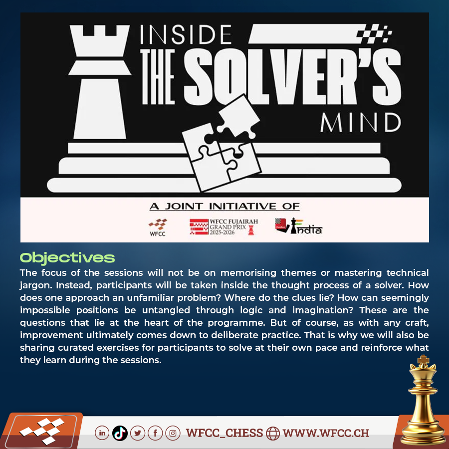 Wfcc_Chess's tweet photo. Inside the Solver's Mind: Bringing the Joy of Solving Chess Compositions to Everyone
full Article: https://t.co/xxXWdCgD7v
#chess #wfcc #chessproblem #threemover #solving #composition https://t.co/hwBGEFSzKo