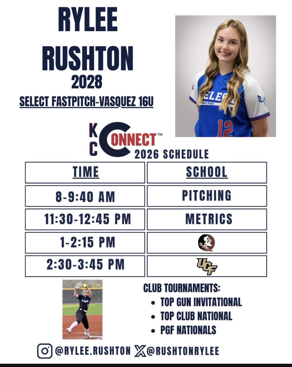 RushtonRylee's tweet photo. Excited for the amazing opportunity to get on the field with you and learn! @CoachJordanFAU @CoachBallMalone @Coach_Alameda @FSU_CoachWilson 
@SelectFPVasquez @DDSBandEvents 
#Connect2026 https://t.co/j9CpjvK6D9