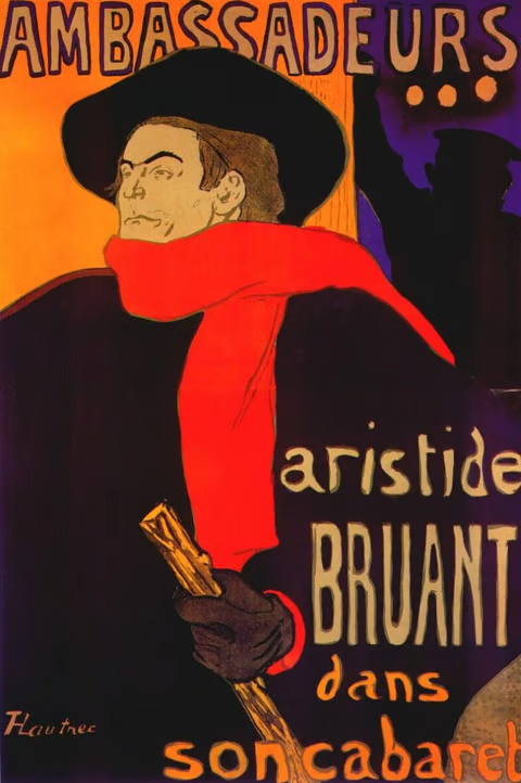 pauline_unik's tweet photo. Aristide Bruant (1851-1925) was a comedian and singer who ran his own cabaret in Montmartre. He famously insulted every person who walked in. I should try insulting our Midnight in @LosFomos guests too?

Toulouse-Lautrec painted him in a black cape and red scarf - chances are you've walked past the poster without knowing who it was.

Coincidentally, when I tried to find our ideal filming location last year and went to more than 15 venues around Paris, one of them was called "Hôtel Monsieur Aristide".

A few impressions of the hotel lobby below!

watch our chat with cabaret director willy in the bio!