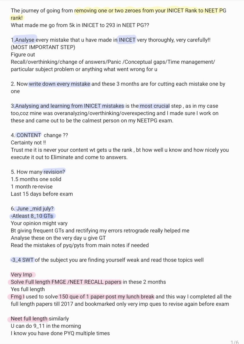 DermdocSonam's tweet photo. Refer to these 2 images, i wrote the things I kept in mind in last few months &amp; all u need to take care of to go from 4/5 digit rank in INICET to 2/3 digit/rank of your choice in NEETPG !Remember it is not over until it is over!90days count!
#inicet #neetpg2026 #MedTwitter https://t.co/7oV3hSAk3u