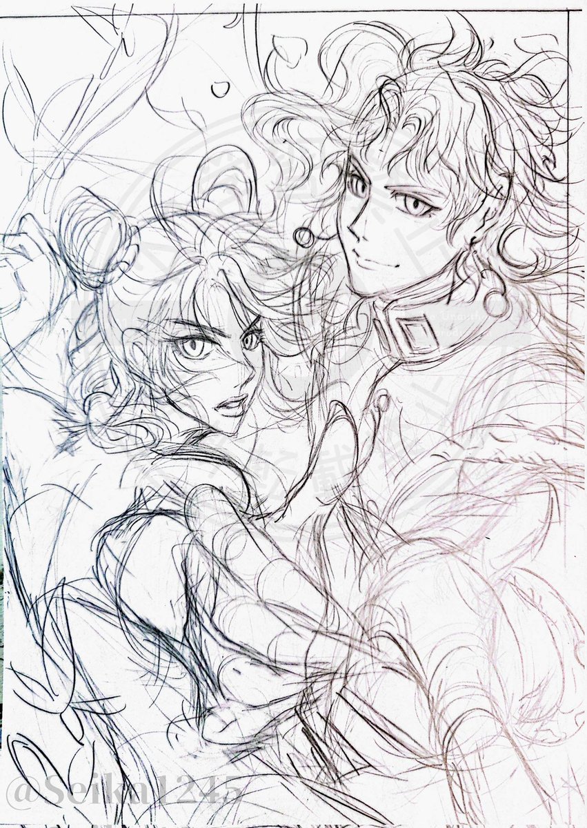 Seika1245's tweet photo. ジョジョにハマったからジョジョ絵でも描いてみようとガリガリ描いてみるも完成できるか不安になるくらい雑な段階で力尽きる🫠 https://t.co/HU55ncM7Aa
