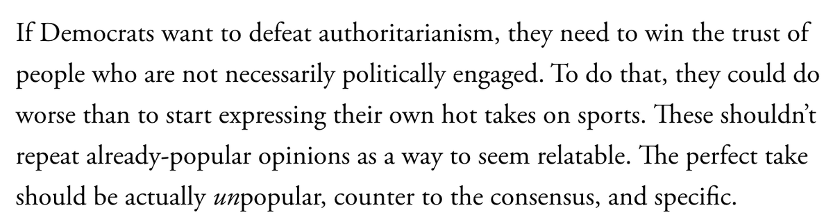 davidfrum's tweet photo. In @theAtlantic, @natfrum argues that the way forward for Democrats is to talk more sports. https://t.co/qT6p5TLkbu https://t.co/4GOfATzE2D