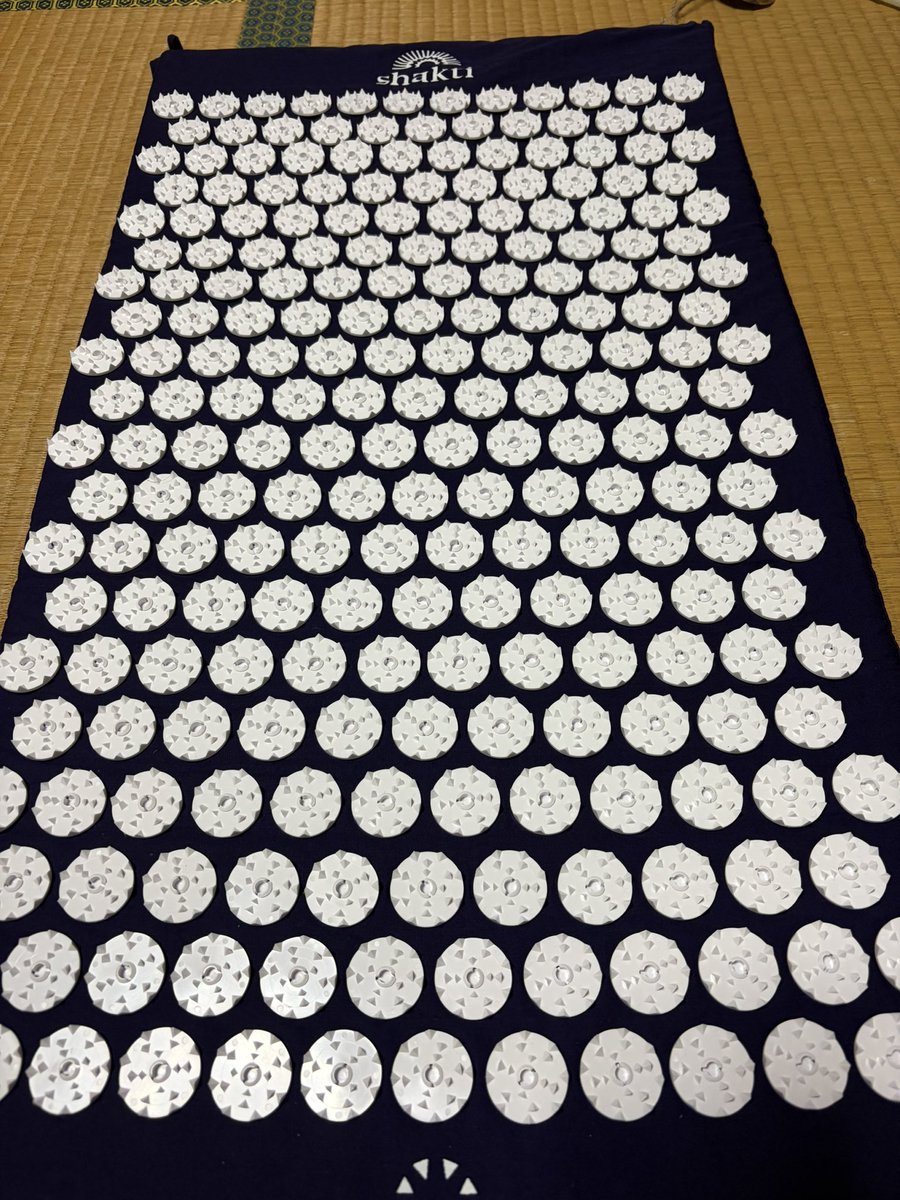 Toro70ja's tweet photo. シャクティマット③到着。早速寝転がってみたが、劇痛って事はなく、程よく痛気持ち良いって感じ。20分くらい寝転がってみた。 https://t.co/eAAKdyFHOC