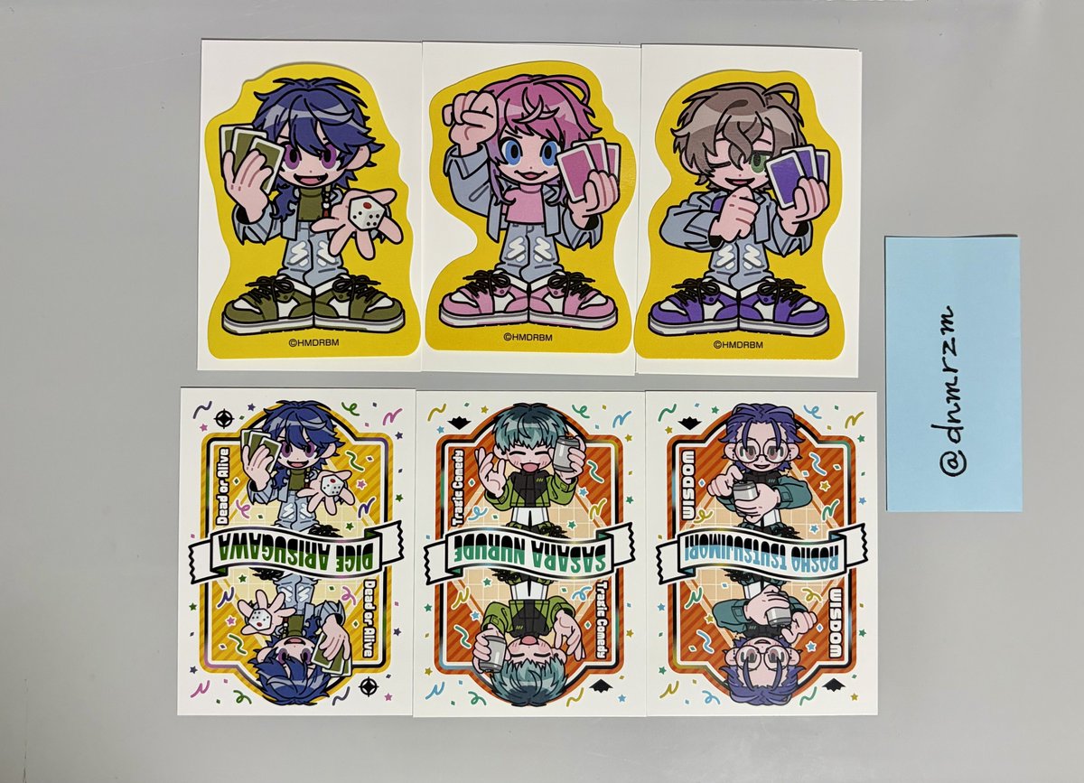 dnmrzm's tweet photo. 【交換】 ヒプノシスマイク ヒプマイ ドンキ コラボ

▼譲：ステッカー、特典
寂雷、一二三、独歩、
乱数、幻太郎、帝統、簓、盧笙

▼求：イケブクロ＞一郎、左馬刻、空却

郵送希望、ディビ毎または一郎含むまとめてのお取引優先。よろしくお願いします。 https://t.co/2P0NqO95yA