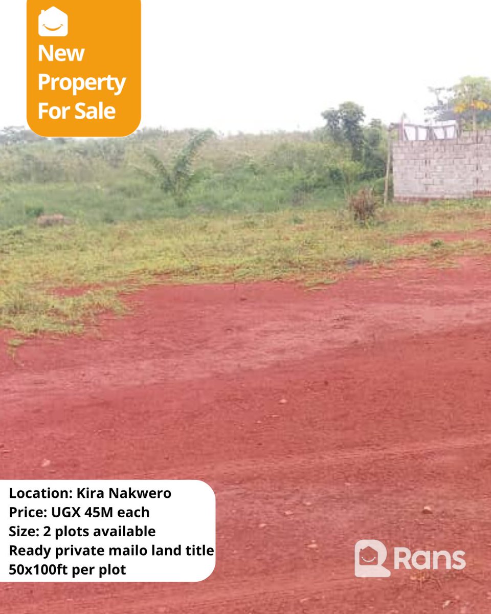RansSolutions's tweet photo. 🔥 NEW ESTATE ALERT IN NAKASAJA 🔥

Affordable plots now available in a fast-growing neighborhood! 🏡✨

📍 Located in Nakasaja
✅ 8 Plots Available
📏 Each measuring 50x100ft
📄 Land Titles Ready
💰 Selling at ONLY UGX 23M each https://t.co/y1wSZr3JKi