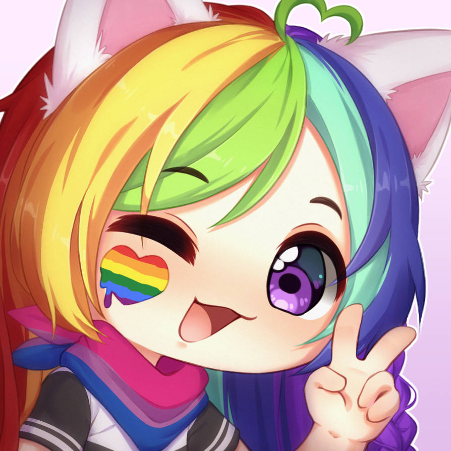 SequionaNeko's tweet photo. Happy Pride Month 
❤️🧡💛💚🩵💙💜

Art by @mxZepix https://t.co/GDjevLjFVj