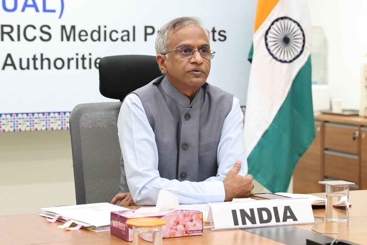 MoHFW_INDIA's tweet photo. Under India's BRICS Chairship, @CDSCO_INDIA_INF successfully hosted Three Meetings of BRICS Drug Regulatory Authorities. These meetings marked an important step towards strengthening regulatory cooperation among BRICS nations.

The signatories of the existing BRICS Regulatory Authorities MoU have invited the new BRICS countries to collaborate in their endeavour on cooperation in the field of regulation of medical products. The new members expressed interest in signing the existing MoU. The meeting also advanced joint work on a BRICS White Paper on GxP.

The BRICS regulatory authorities reaffirmed their commitment to continued cooperation in ensuring the availability of safe, efficacious, and quality medicines for people across the world.

#BRICS2026