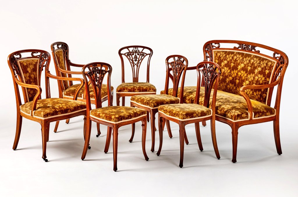 NouveauDeco's tweet photo. Art Nouveau lounge furniture from c. 1900, France. https://t.co/wHfdR83JBc