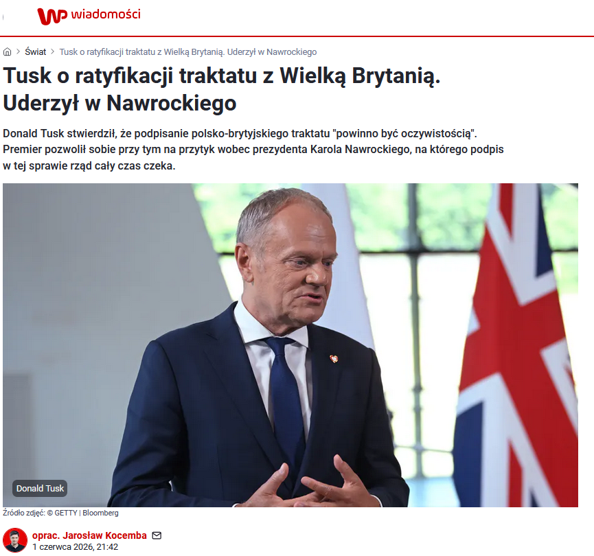 Macierewicz_A's tweet photo. Pominięcie Prezydenta RP podczas przygotowywania traktatu było zasadniczym błędem, więc irytacja @donaldtusk jest niezrozumiała, a obecny problem jest efektem jego własnych działań. Dlaczego tak uczynił? Widocznie nie zależy mu na współpracy z Pałacem.
Buta i arogancja–cały Tusk https://t.co/vuFc9ejoOQ