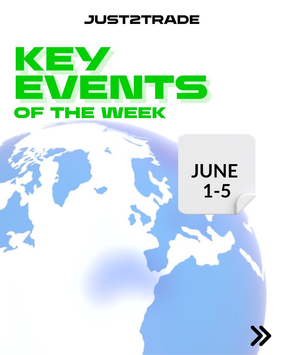 Just2Trade's tweet photo. ‼️Key Events of the Week | June 1 - 5
Swipe to check out the most important economic events that could influence the stock market and the economy.
Follow and stay ahead of the key developments!
⚠️This is not investment advice.
#just2trade #keyevents https://t.co/xuv0nR19Q6